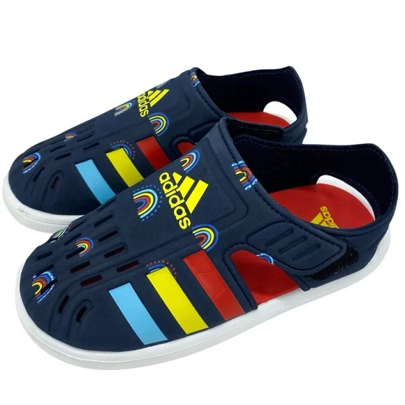 Adidas Water Sandals Kids Size 1 Navy Closed Toe Waterproof Water Shoes - Picture 3 of 10